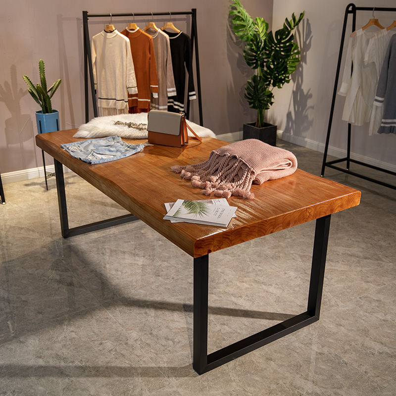 Nordic clothing store display table running water table Zhongdao display table rectangular table simple fashion long table solid wood