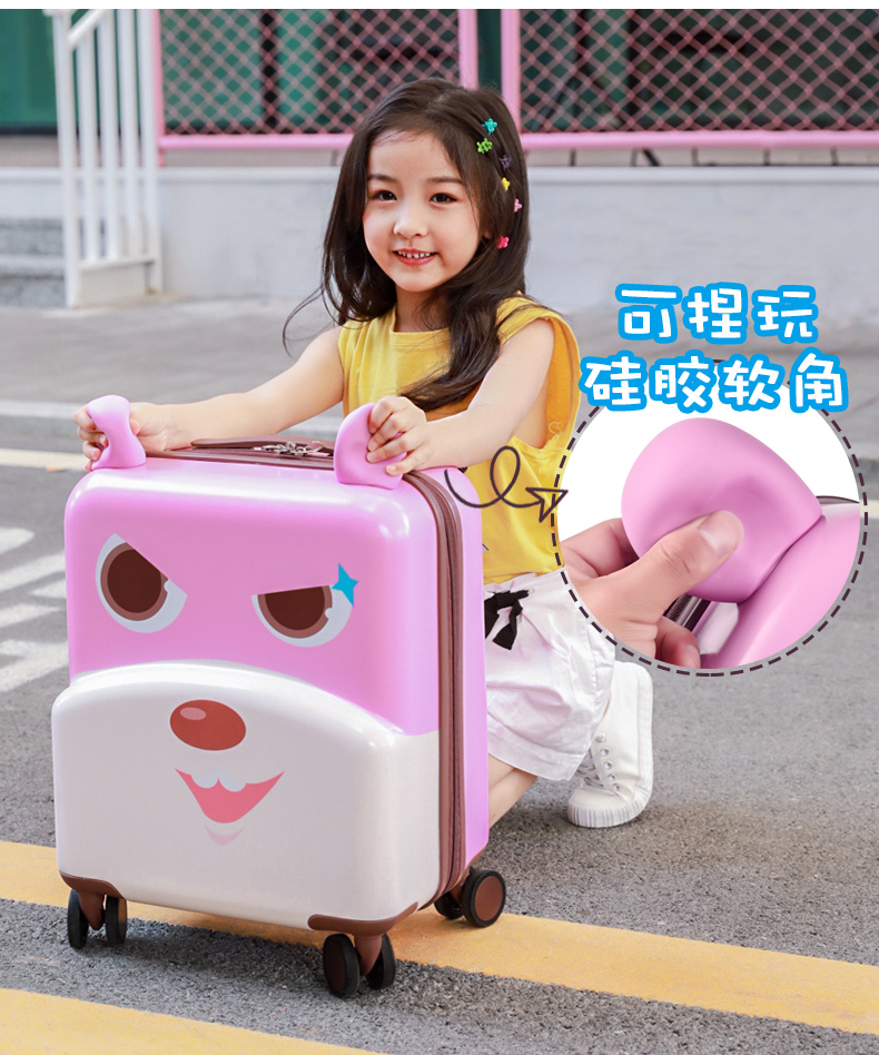 Trẻ em xe đẩy trường hợp nam phổ bánh xe 18 inch dễ thương phim hoạt hình du lịch hộp net hành lý màu đỏ trẻ em vali nữ - Va li vali hùng phát
