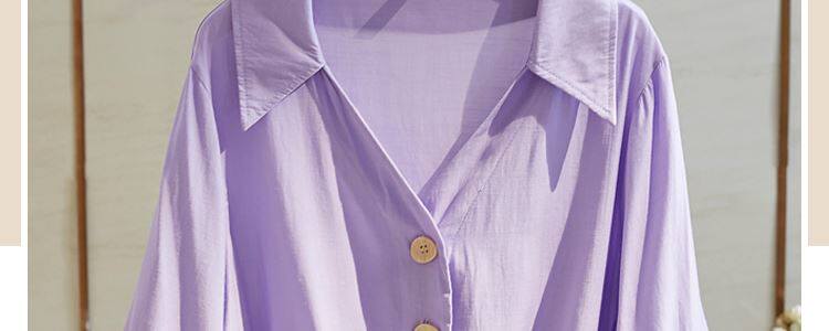 Одежда модная солнца защиты 白衬衫女半袖薄款夏季胖妹妹大码宽松显瘦系带短款上衣简约雪纺衫