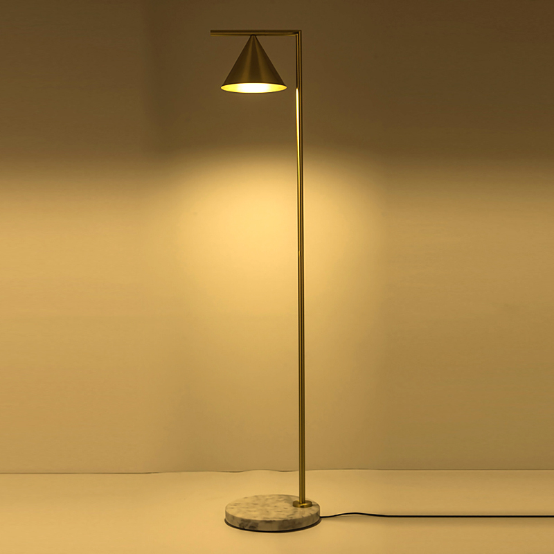 Italian Captain Flint Marble Modern Minimalist Living Room Dining Room Bedroom Study Brass Floor Lamp