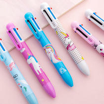 P548 creative cartoon unicorn Flamingo 6 color color ballpoint pen hand account stationery pen Stationery ballpoint pen