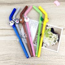Student stationery cute cartoon straw modeling gel pen Creative personality prize creative writing water pen P270