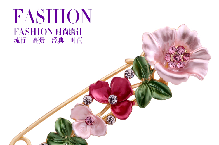 Scarf buckle pin trâm bức tranh gốc dầu tulip lớn trâm nữ cổ áo kim coat cardigan với phụ kiện Hàn Quốc