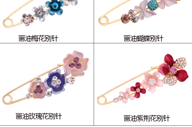 Scarf buckle pin trâm bức tranh gốc dầu tulip lớn trâm nữ cổ áo kim coat cardigan với phụ kiện Hàn Quốc