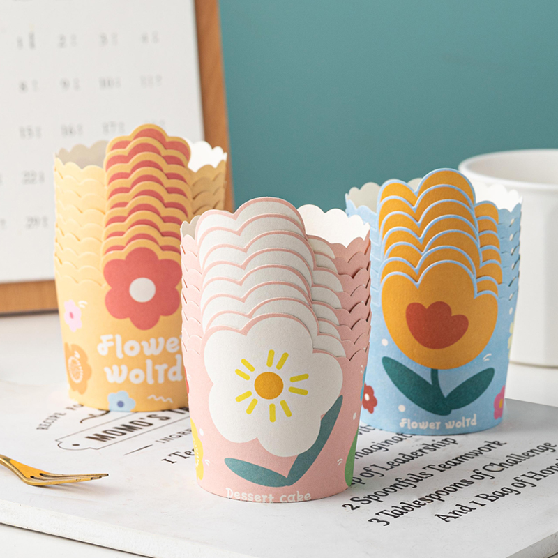 Cupcake cupcake cupcake Cartoon High Temperature Resistant Small cup Paper Toaster Special cute flowers Children's Day