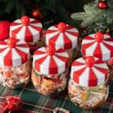 Рождественская подарочная коробка, банка, фестиваль, маленькая подарочная сумка, упаковка для печенья, конфет, креативная прозрачная цирковая декорация, детская пустая