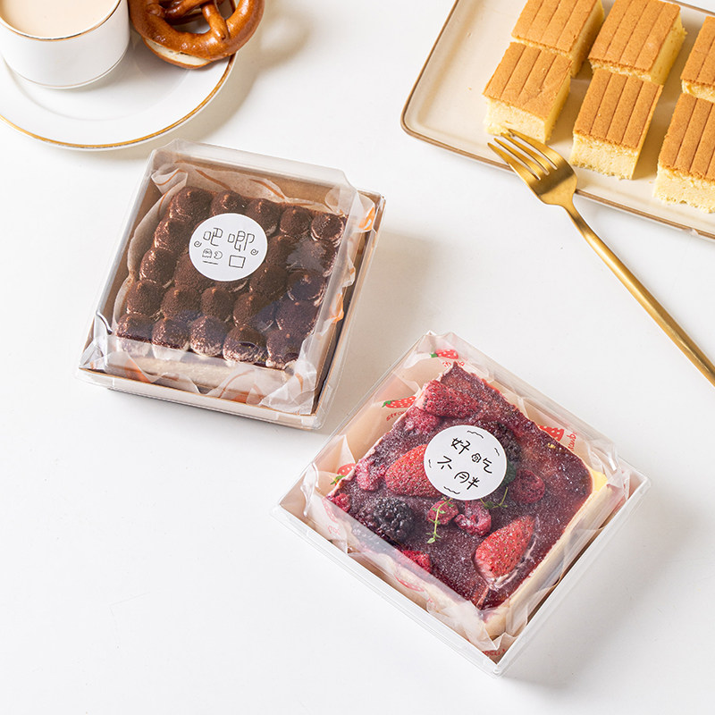 Tiramisu Box Packaging Cake Box Container Sandwich Disposable Meat Pine Small Becarton Sweet boxed boxed box