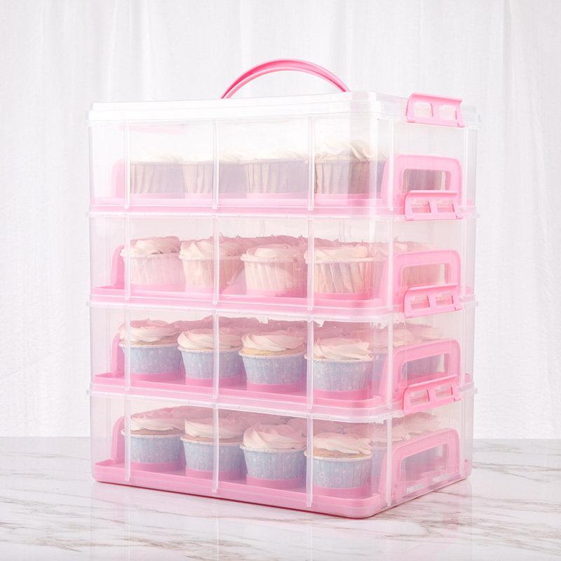 Desserts are packed and stored in box paper cupcakes, packed boxes, multi-layered cups, baked boxes, and handbagsed for reuse