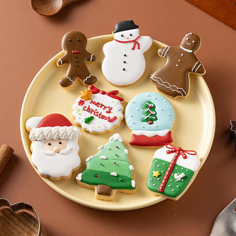 Christmas Cookies Mold Stainless Steel Snowman Elk Cookie Cookie Sugar Frost die Snowflake Snowflake Baking Mold