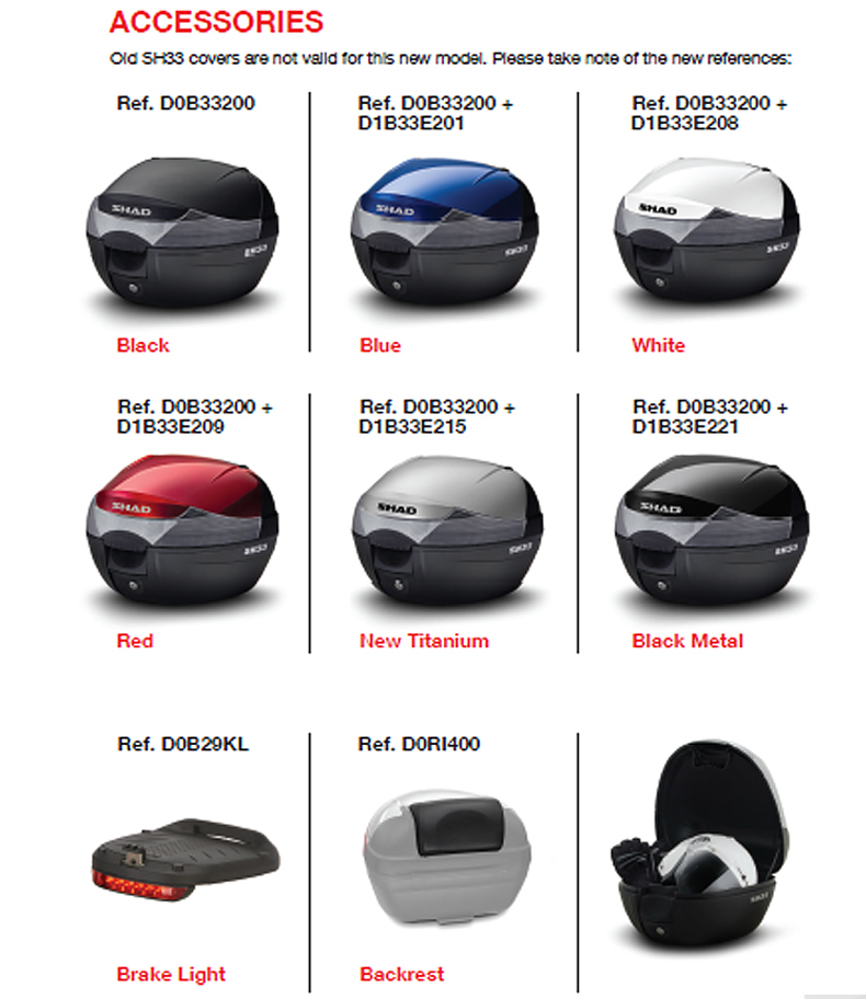 SHAD Xiade thùng xe máy đuôi xe phía sau bộ dụng cụ hộp công cụ đạp xe điện phổ quát khoang SH33 - Xe máy Rider thiết bị bao tay chạy xe