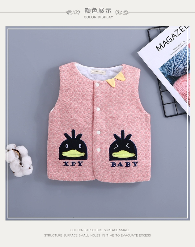 Áo vest cho bé mùa xuân và mùa thu quần áo cotton mỏng bông sơ sinh dễ thương siêu dễ thương nam nữ dễ thương áo vest ngoài ấm áp - Áo ghi lê