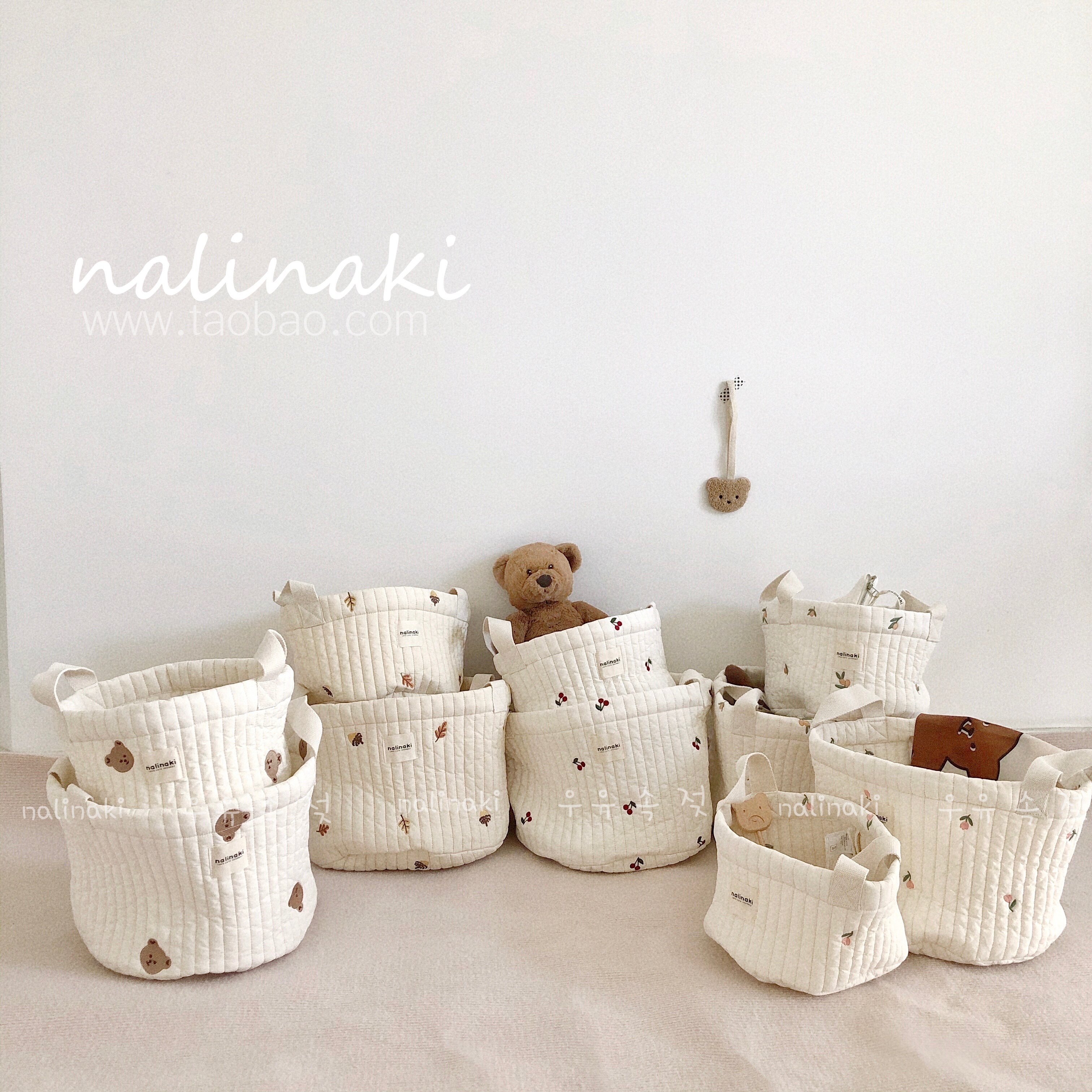 nalinaki homemade imported Korea ins containing basket baby diaper clothing containing children's toy storage bag