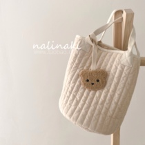 nalinaki Korean Faculty Embroidery Small Bear Name listed mommy bag Pendant Kindergarten Name Card Hanging Decoration Decoration