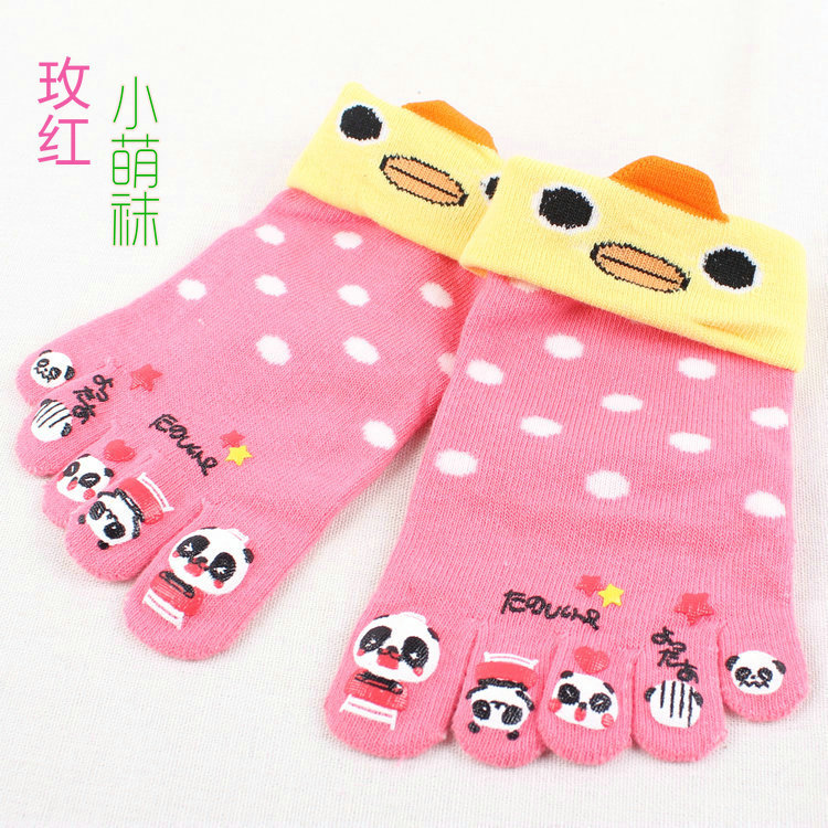 Cotton children's five-toed socks, male and female baby five-toed socks, children's toes, pure cotton cute cartoon socks A62