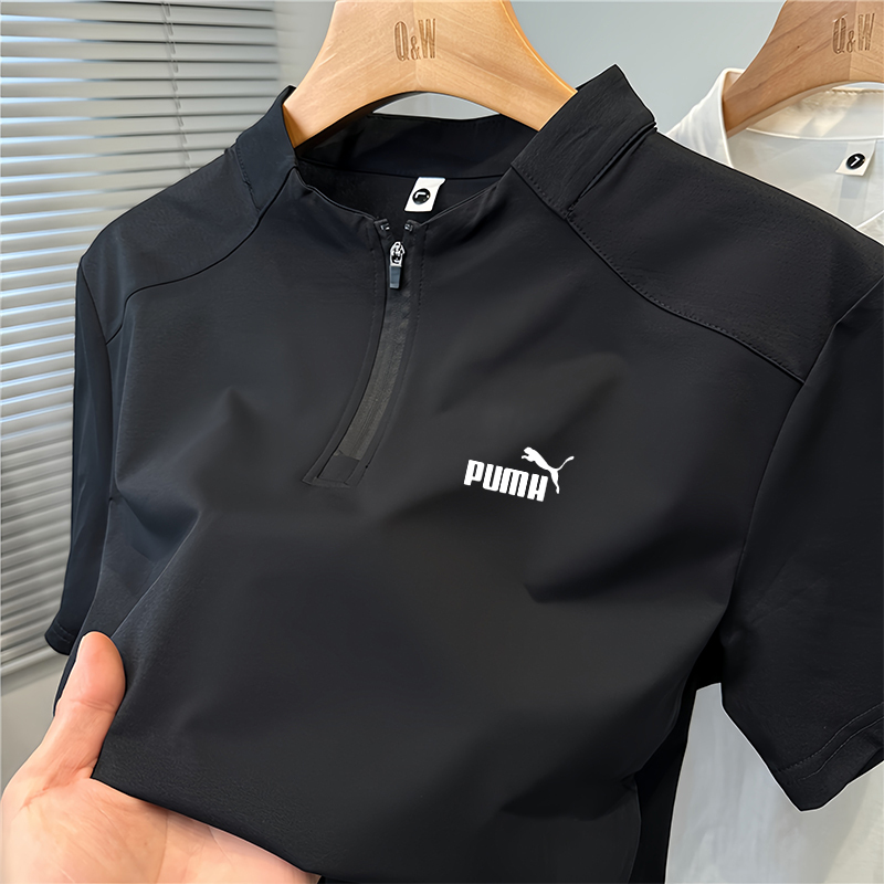 90% off Special Zone | Half-Zip Short-Sleeved T-Shirt for Men, Summer Thin Breathable Casual Sports Polo Shirt Top