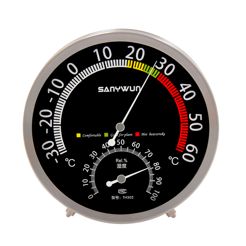 Sanyin mechanical temperature and humidity meter imported movement hygrometer indoor stainless steel high precision thermometer - Taobao