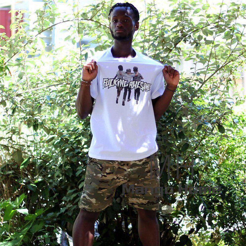 Fucking Awesome Friends Tee Three Brothers Friends Back Printed Short Sleeve T-shirt