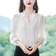 Chiffon shirt women's long-sleeved 2023 spring and autumn new loose-fitting belly-covering beautiful foreign-style shirt high-end top