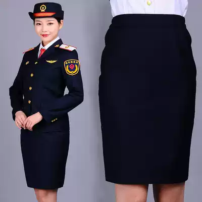 Jinhang Lady professional summer skirt half height running bag arm skirt Railway College flight attendant uniform work skirt