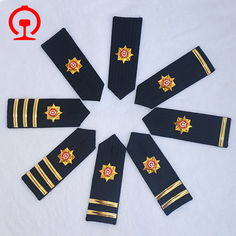 Shanjinhang's new high-speed rail crew train uniform with strap epaulettes armbands navy blue metal rod hard epaulets