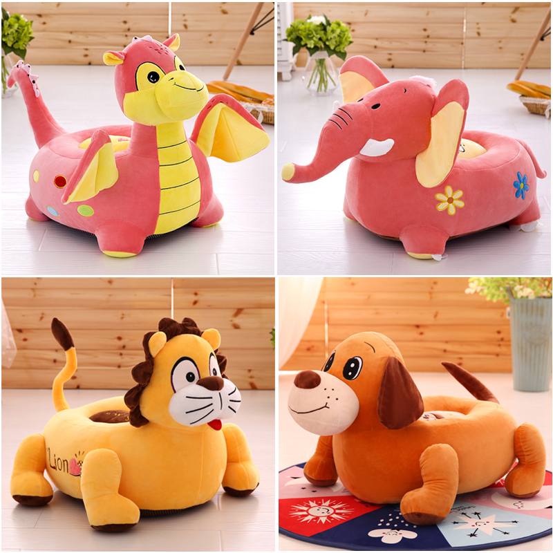 Children's Backrest Cartoon Sofa Dinosaur Seat Baby Stool Plush Toy Chair Kindergarten Boys and Girls Gifts
