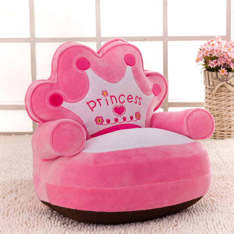 Children's cartoon small sofa plush toy seat baby cute sitting stool back chair boy and girl birthday gift