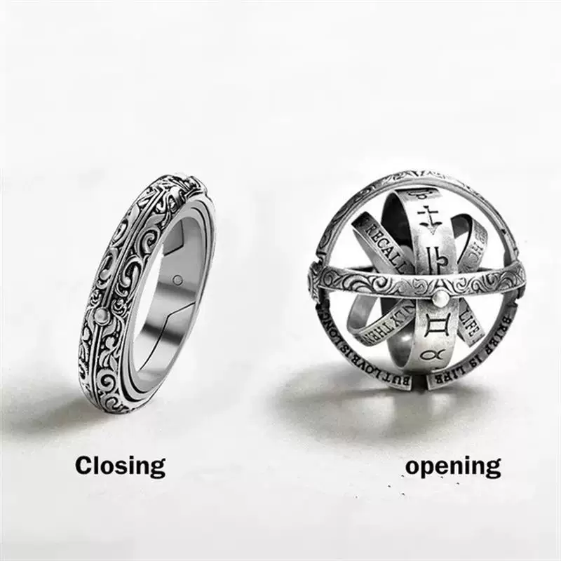 Men Creative Complex Rotating Cosmic Finger Ring Jewelry JZ
