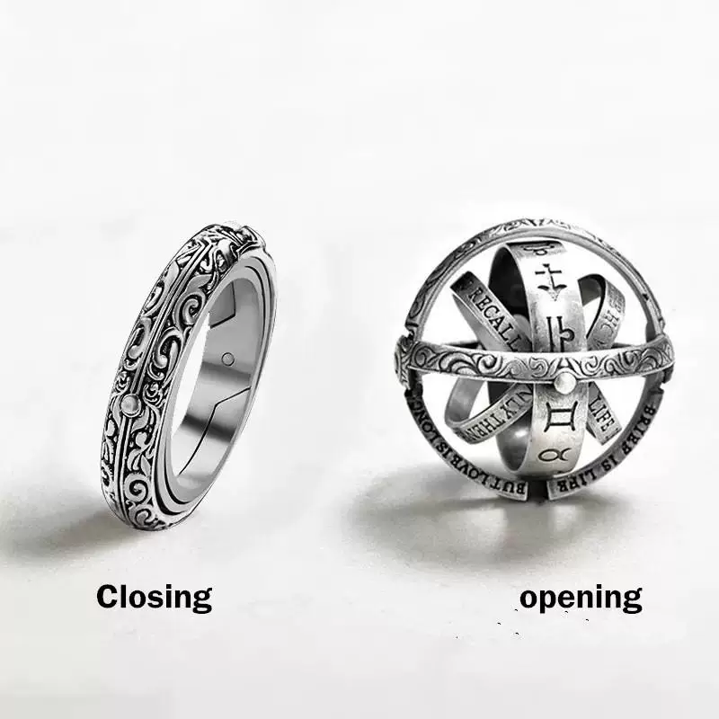 Men Creative Complex Rotating Cosmic Finger Ring Jewelry JZ