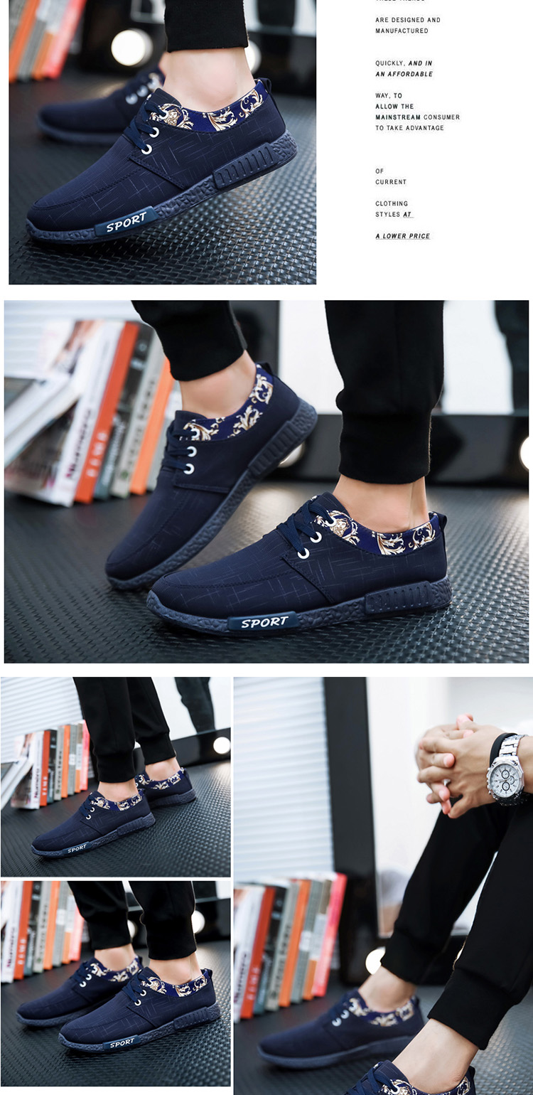 Giày nam mùa thu thoáng khí Giày vải nam phiên bản Hàn Quốc của giày công sở hoang dã giày thể thao sneaker