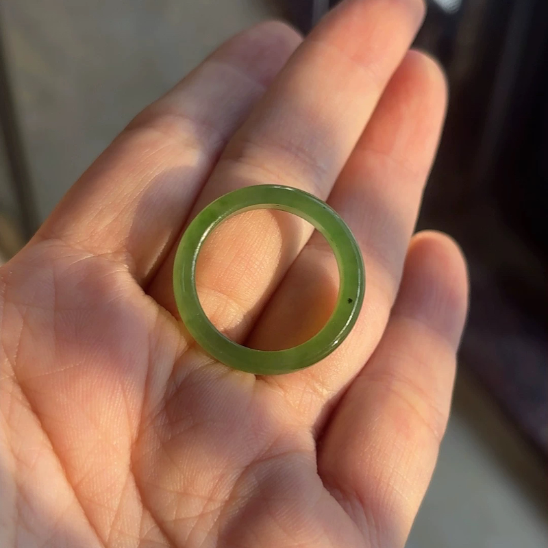 Natural Hetian Jade Jasper Card 20 Sizes Ring