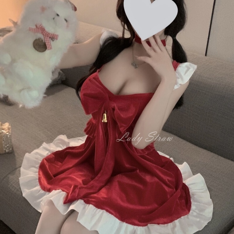 Thorn Gift: Girly and Pure Christmas Outfit, Slimming Christmas Maid Dress Set, Pajamas Thorn Gift: Girly and Pure Christmas Outfit, Slimming Christmas Maid Dress Set, Pajamas