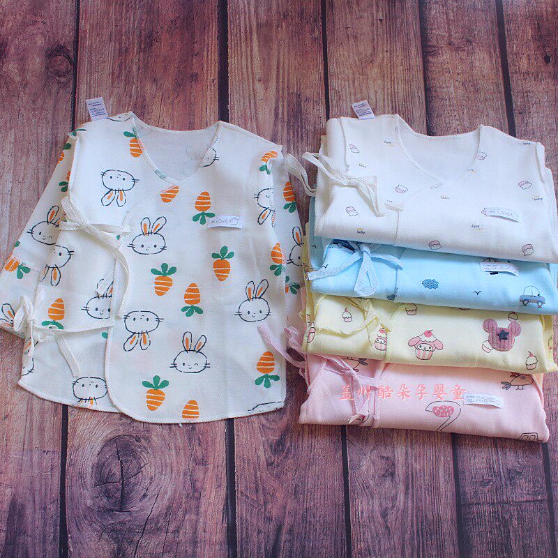 Smell Sniffin Newborn Cotton Wool Sweater Blouse Blouse Baby Pure Cotton Half Back Coat Strap and Mao Edge outwards A class