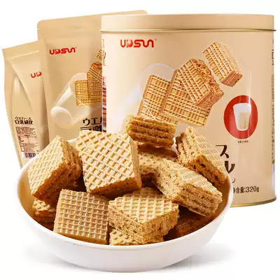 Li Xiang Xiaohong Book soybean milk wafer sandwich biscuit 120g bag net red day tea Hokkaido flavor snacks