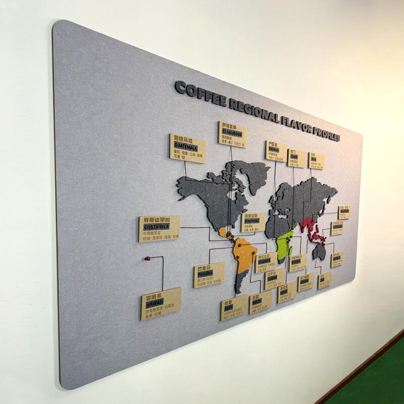 Coffee Place Distribution Picture Felt Board Decorative Wall Sticker Cafe Lobby Display Board Company Pantry Cultural Wall