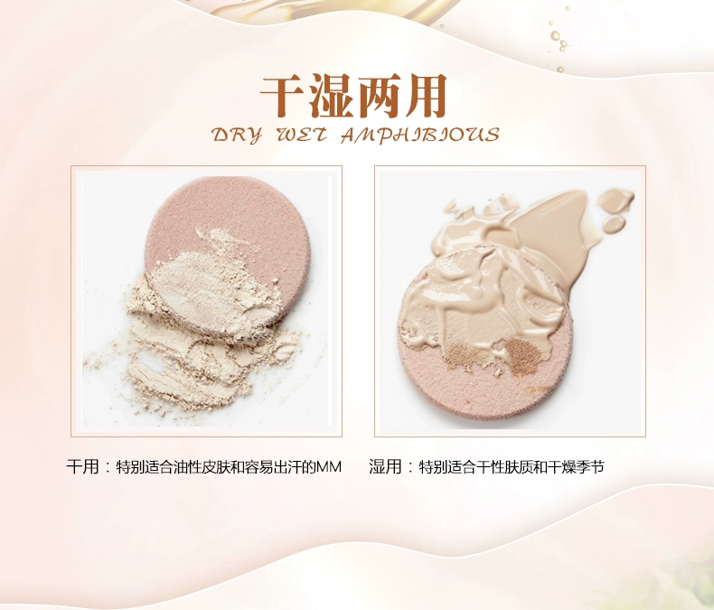 ICON phấn nền ướt và khô kem nền trang điểm che khuyết điểm kiềm dầu kiểm soát dầu tinh tế sửa chữa phấn nền đích thực - Bột nén