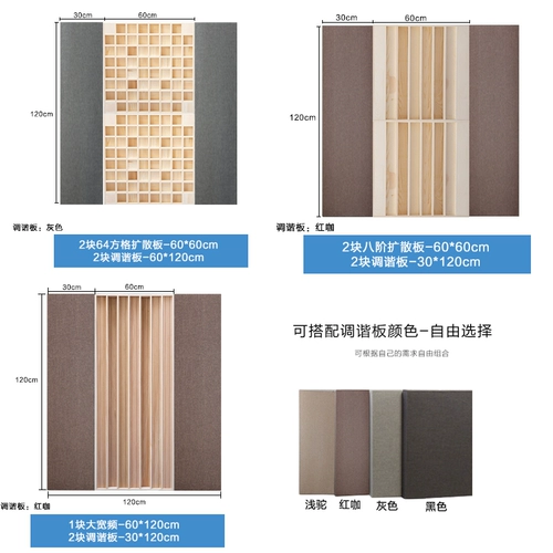 Двух -диффузионная плата Акустическая поглощение звука Комбинированная пакет Домашний театр QRG Низкочастотная ловушка