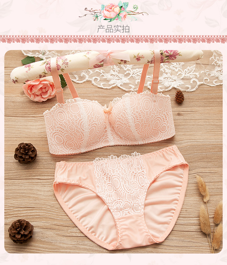 Không có vòng thép ren nửa ly áo ngực cô gái áo ngực nhỏ tụ tập gợi cảm cốc mỏng 1/2 đồ lót liền mạch do lot nu