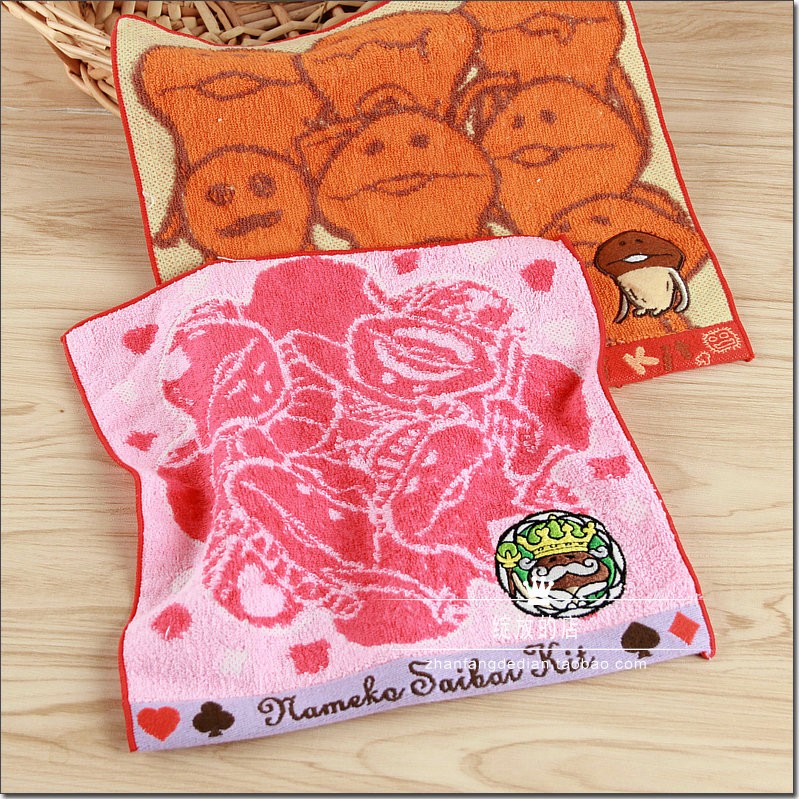 Foreign trade exports Japan's original nameko saibai kit mushroom people pure cotton jam embroidered square towel handkerchief