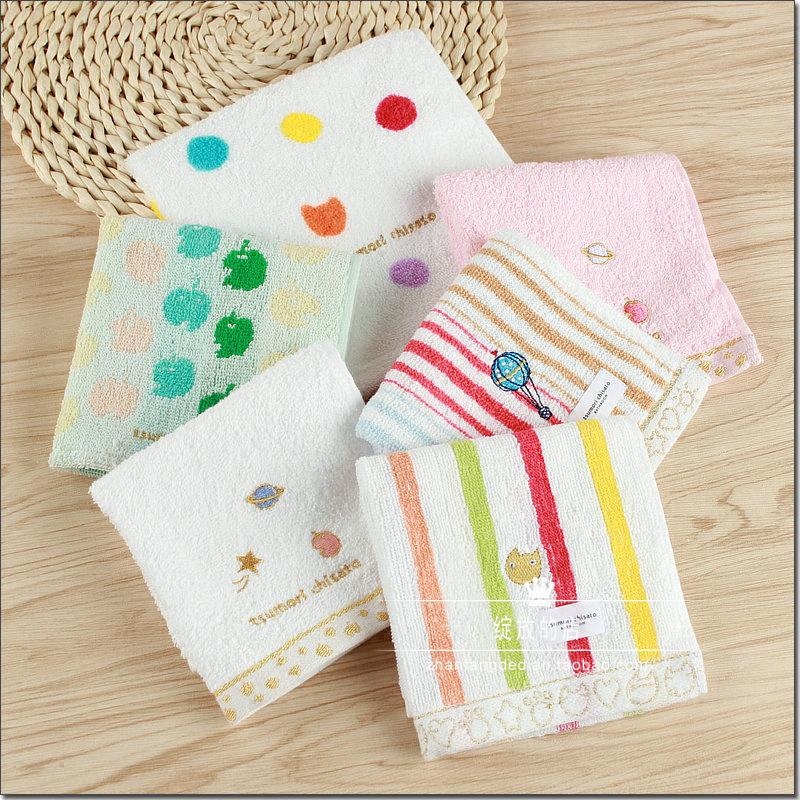 Dispensers Recommended for foreign trade Export Japan Original single Yu stock All cotton jacquard embroidered cat head small square towel thousands of handkeratons