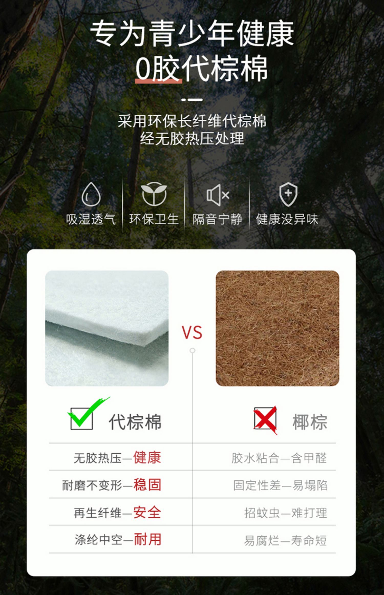 Giấc ngủ bên trái và bên phải Trẻ em vị thành niên lớn hơn nệm có đệm 1,5 m Nệm lò xo 1,8M DCW053 - Nệm nệm cao su non