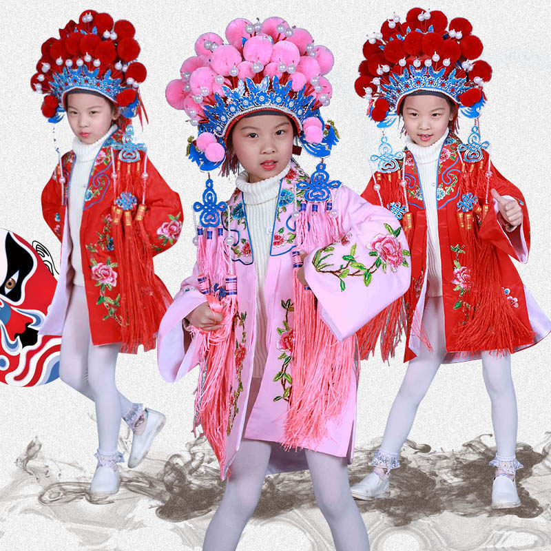 Children's photo gallery photographing children's small flower denier velvet ball Fengguan Seven Star Peking Opera Opera Heads of China Feng Fengguan China Tide