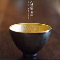 Taiwan Yingge burning colorful peacock glaze 24K gold cup hat Drinking tea Personal cup Tea cup Master small cup Boutique