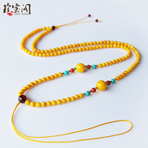 Beeswax necklace female collarbone short Universal Chain pendant with natural wax chain Russian Amber lanyard