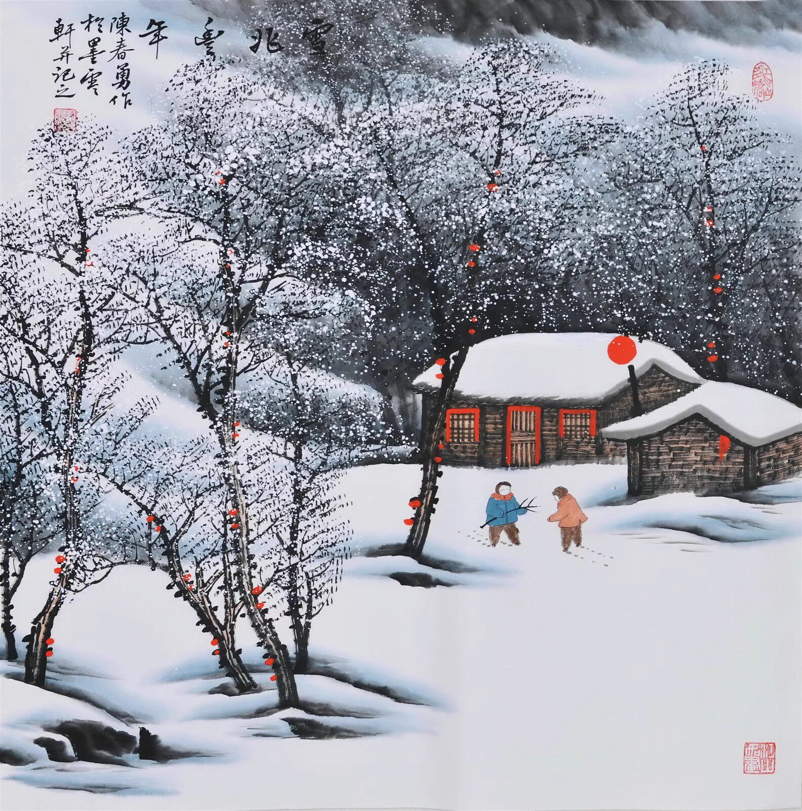 中国古美術・白雪石款・仙縁福地・四尺横幅掛軸・純手描き・文房置物・水墨画・宣紙 中国古美術・白雪石款・仙縁福地・四尺横幅掛軸・純手描き・文房