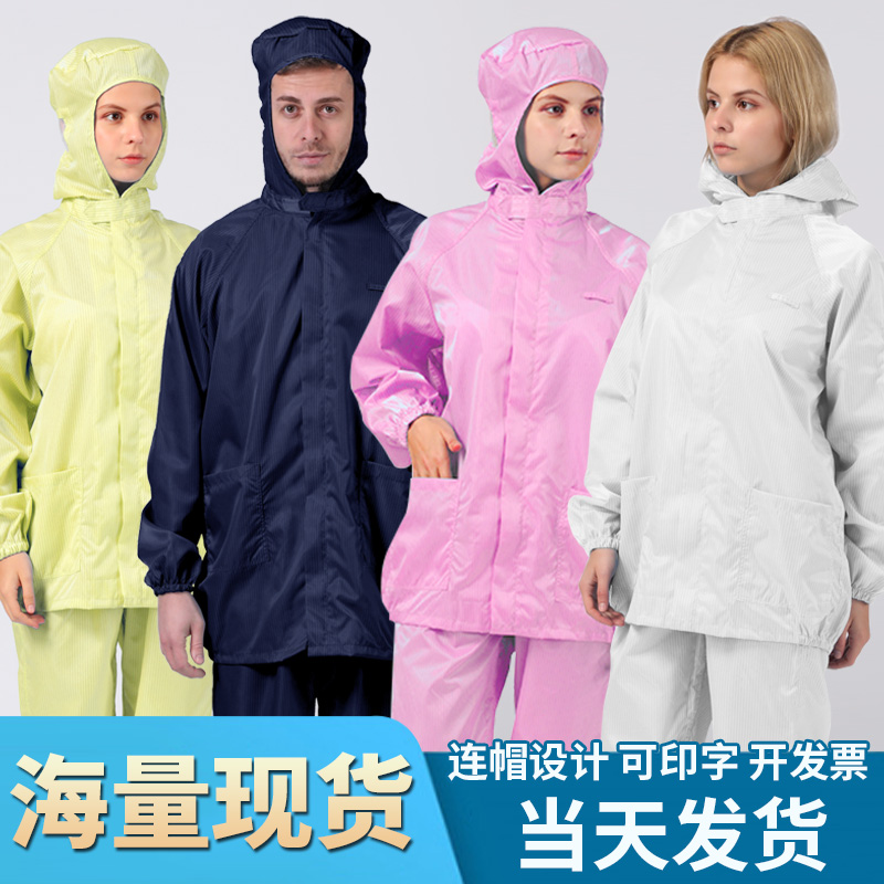Anti-static hooded split suit aseptic clothing work clothes spray paint dust-free purification food pharmaceutical protective clothing printing