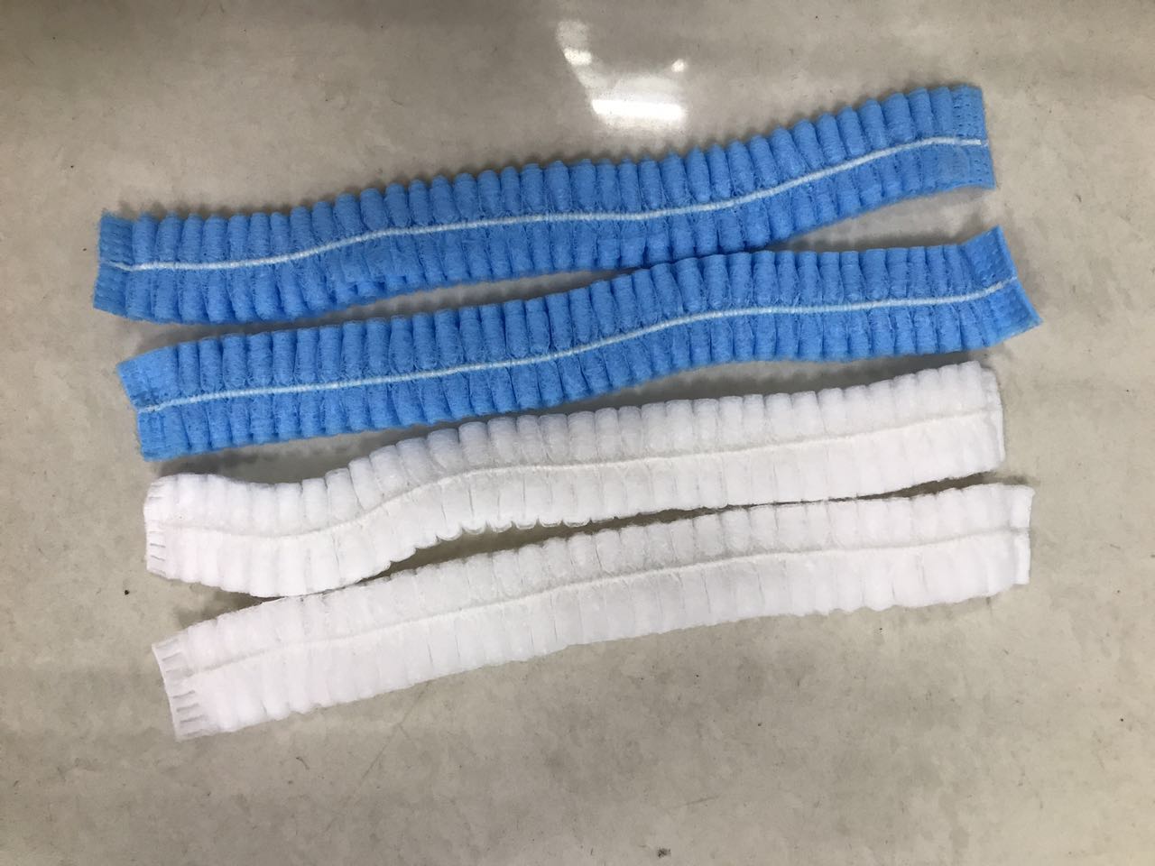 Disposable strip cap white strip cap blue strip cap single rib single double rib non-woven hat