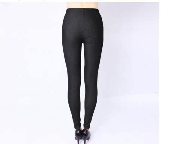 Xuân 2018 chất béo eo cao MM cộng với phân bón XL quần mỏng chân váy giả quần legging denim mặc cho nữ quần áo thời trang nữ