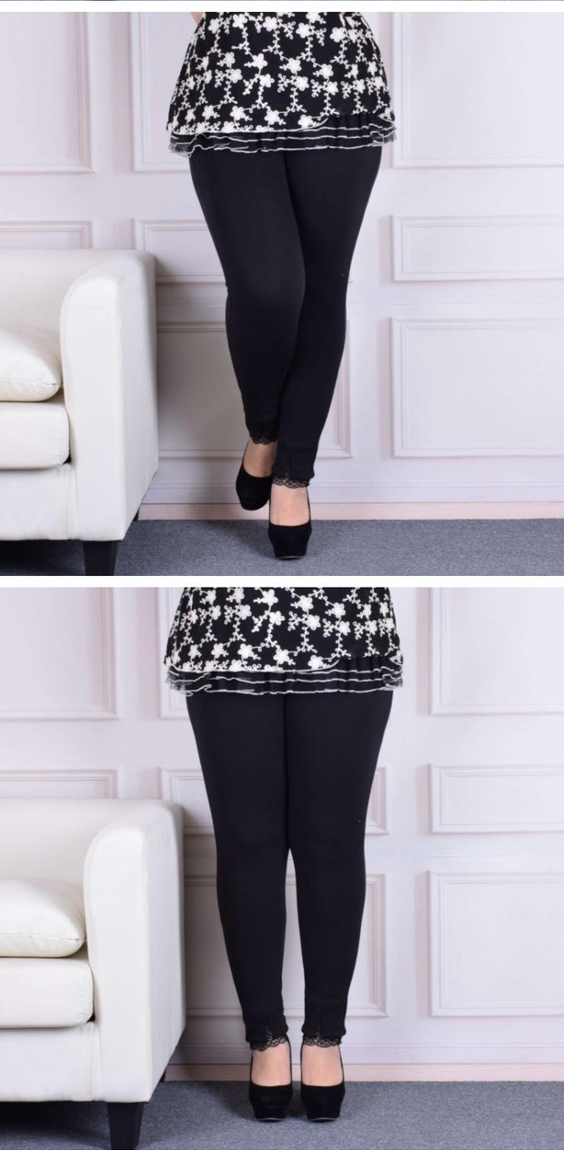 Cộng thêm phân bón XL cho nữ béo mm cộng với quần áo nhung dày mùa đông 200 cân eo cao thêm mặc quần legging nữ béo. các kiểu quần nữ đẹp