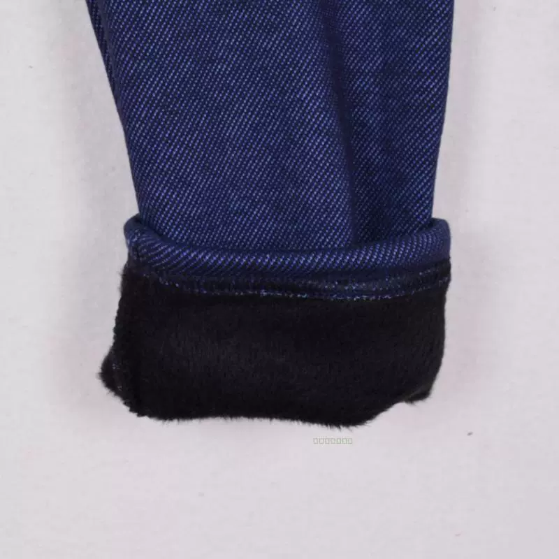 Thêm mã denim giả lớn cộng với phân bón tăng 200 kg chất béo mm mùa thu và mùa đông cộng với quần legging nhung dày eo cao 300 kg nữ
