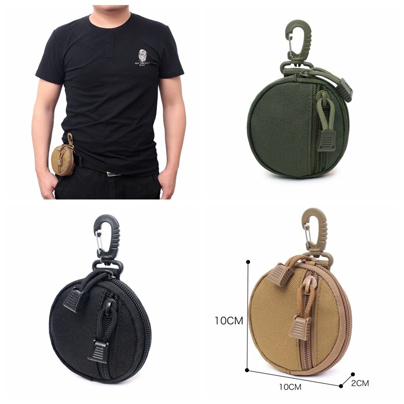 Outdoor sports key bag waist hanging change mini storage bag tactical MOLLE accessory bag car key protection bag